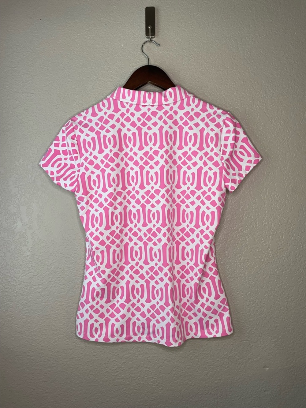 J McLaughlin Medium Catalina Cloth Mega Elsie Polo Top Golf Stretch Preppy - Picture 6 of 8
